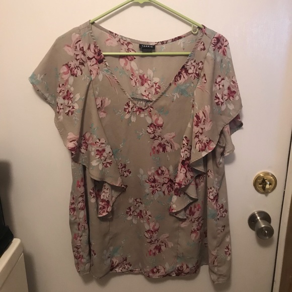 torrid Tops - Torrid gray & floral print top